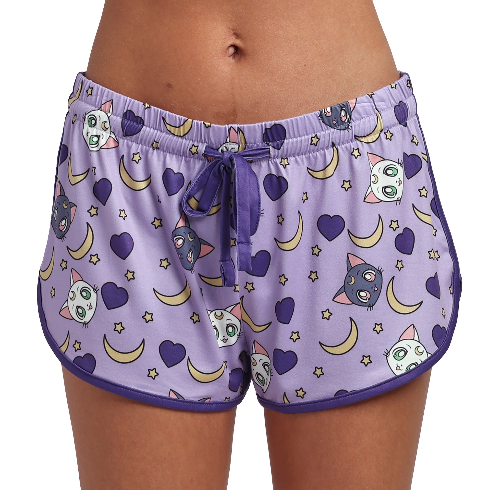 Sailor Moon Luna Cat Women's Racerback Tank Sleepwear Set With Dolphin Short