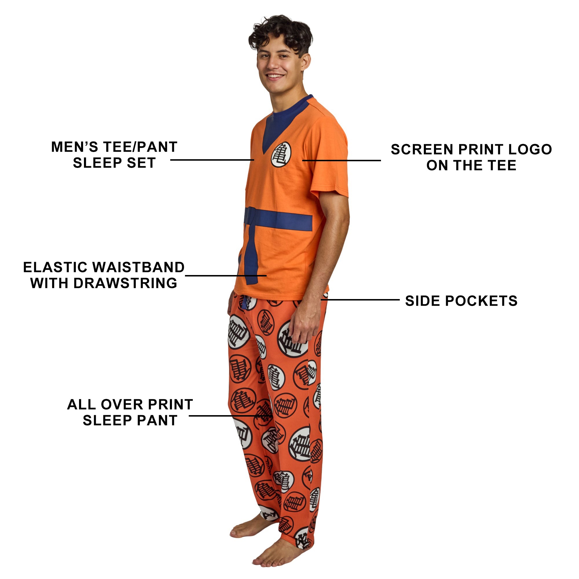 Dragon Ball Z Goku Tunic Men's 2-Pack Pajama Set