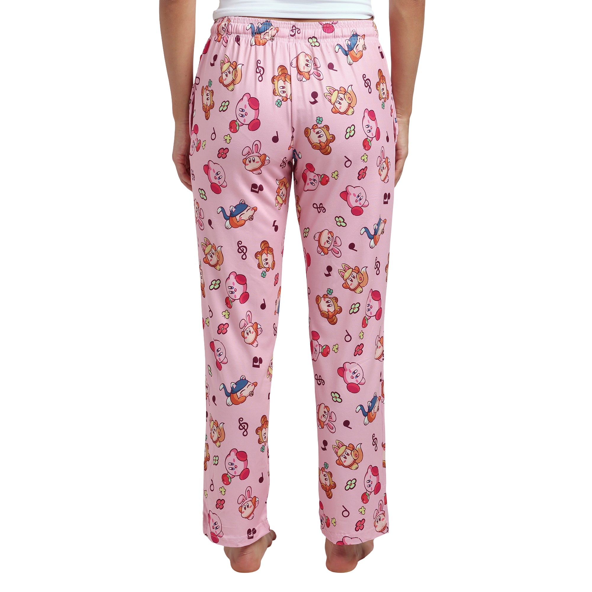 Kirby Pink Adult Womens Sleep Pants - Cozy Nightwear for Gamers