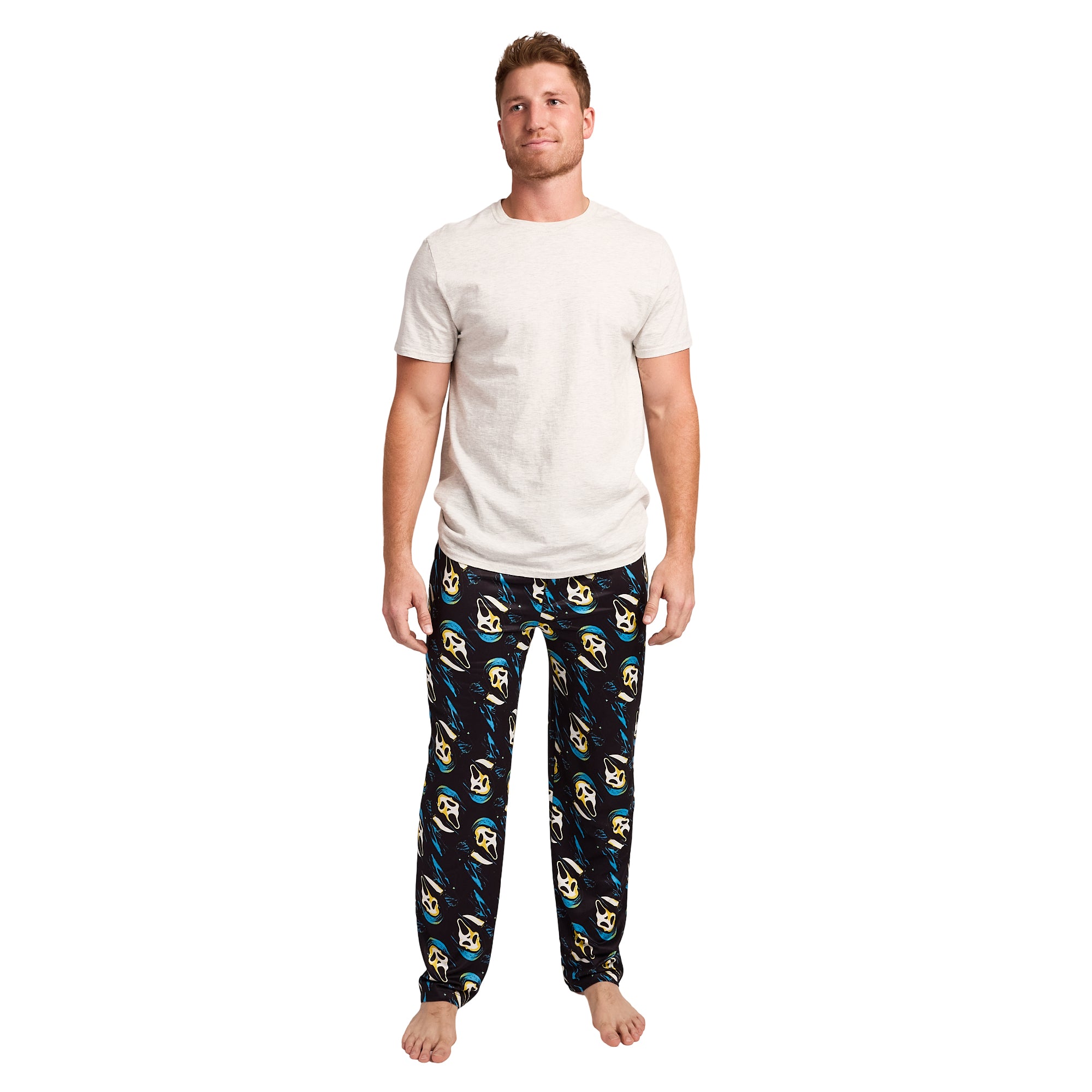Ghostface Repeat Print Men's Black Sleep Pajama Pants