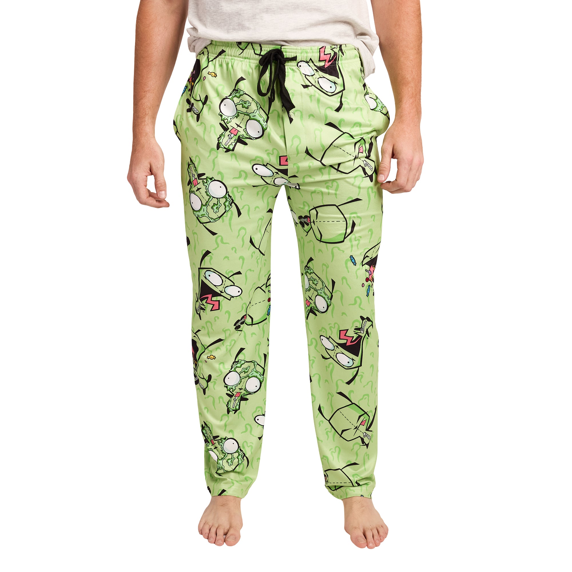 Men's Adult Invader Zim Green Sleep Pants - Irken Invasion Sleepwear