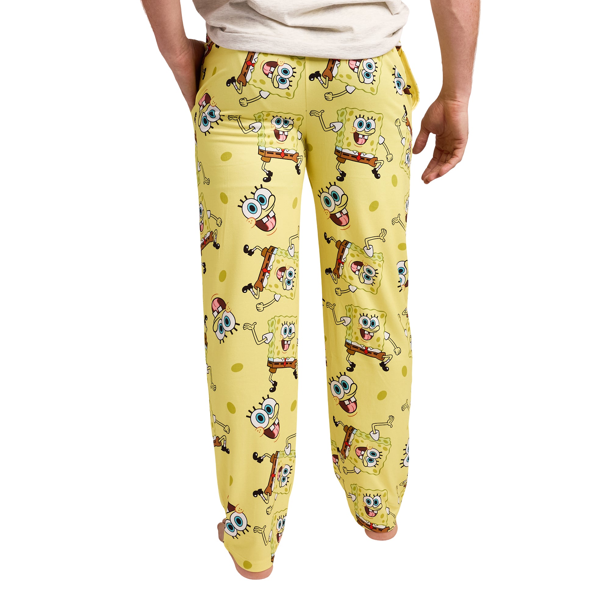 Men's Adult Yellow SpongeBob SquarePants Sleep Pants