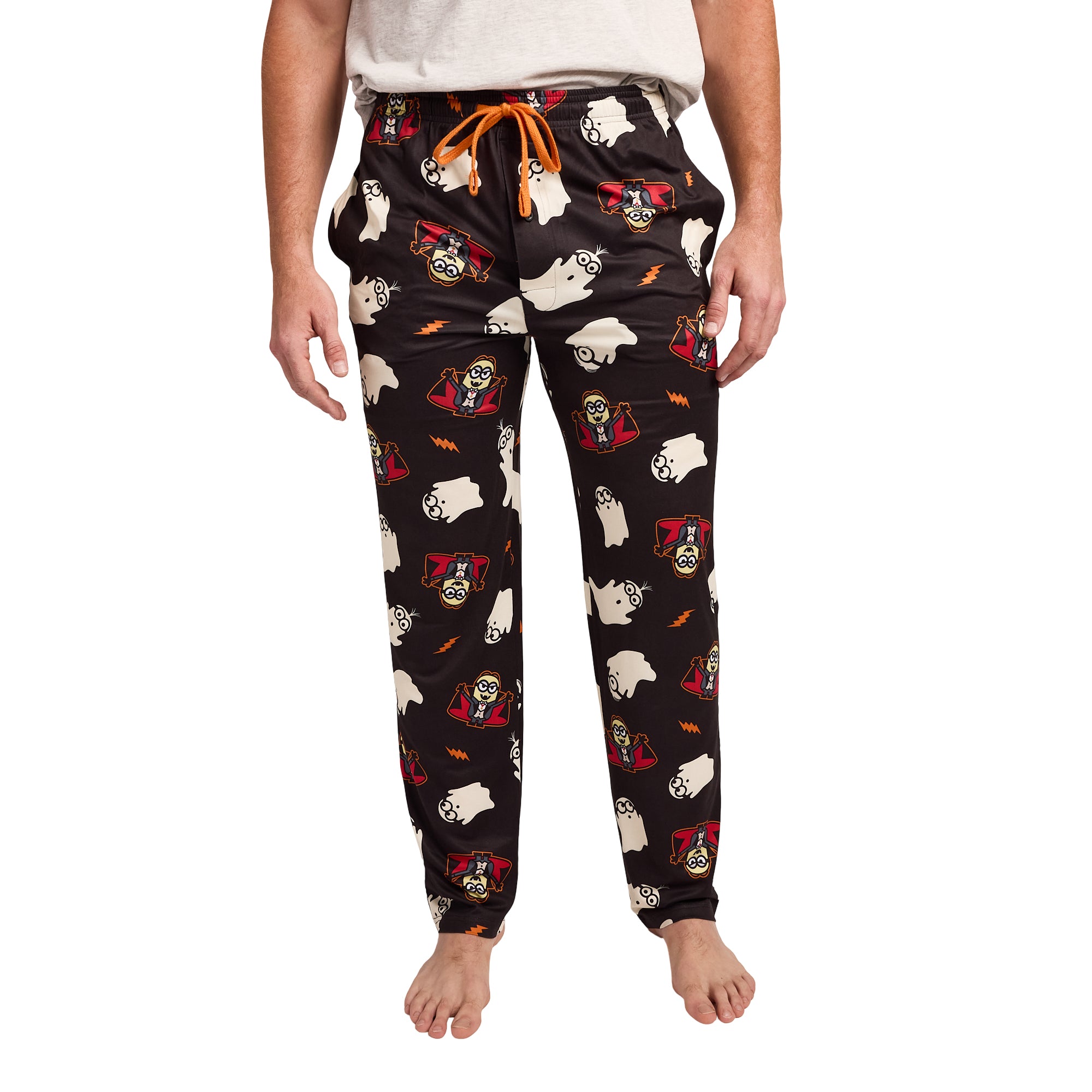 Minions Monsters All-Over Print Men's Black Sleep Pajama Pants