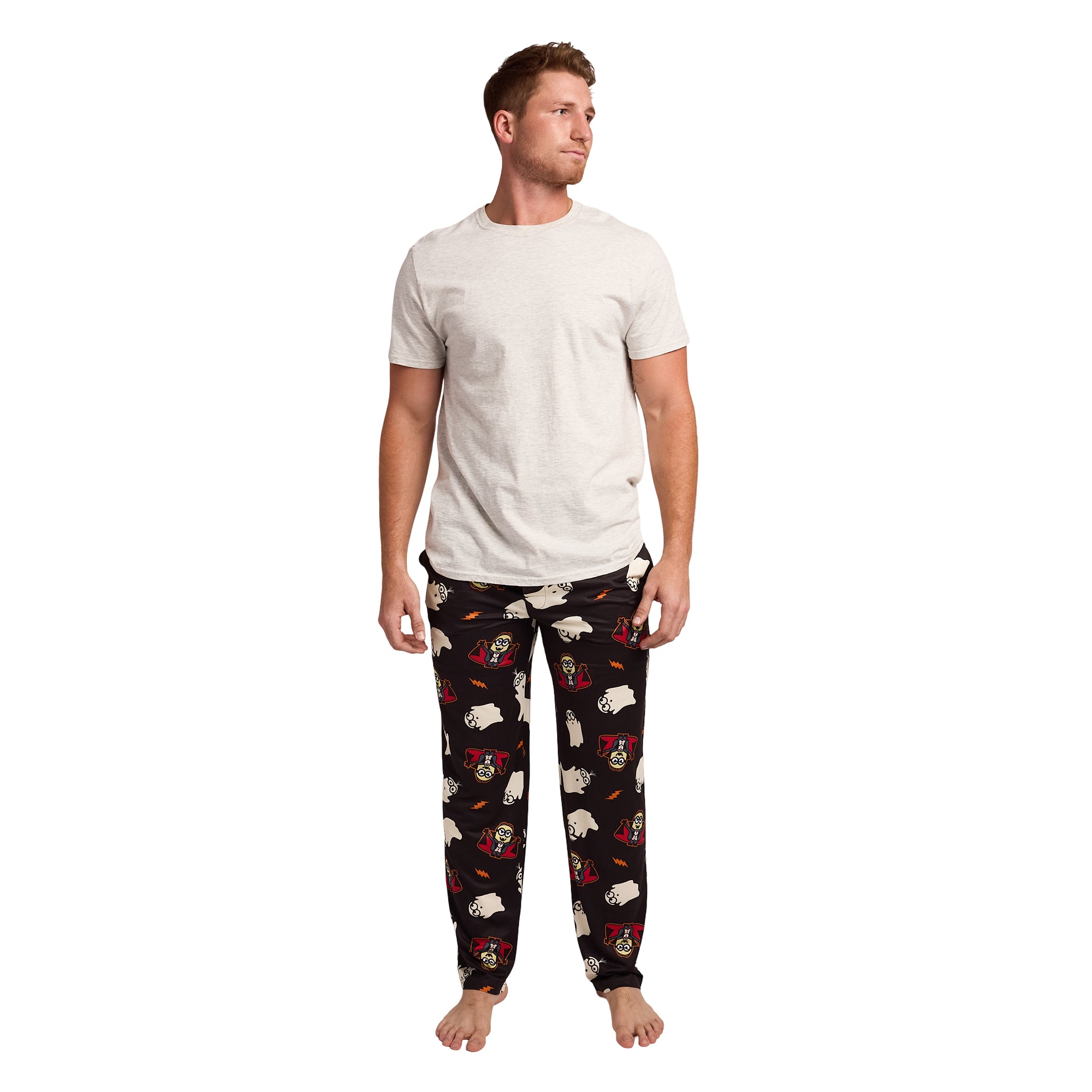 Minions Monsters All-Over Print Men's Black Sleep Pajama Pants