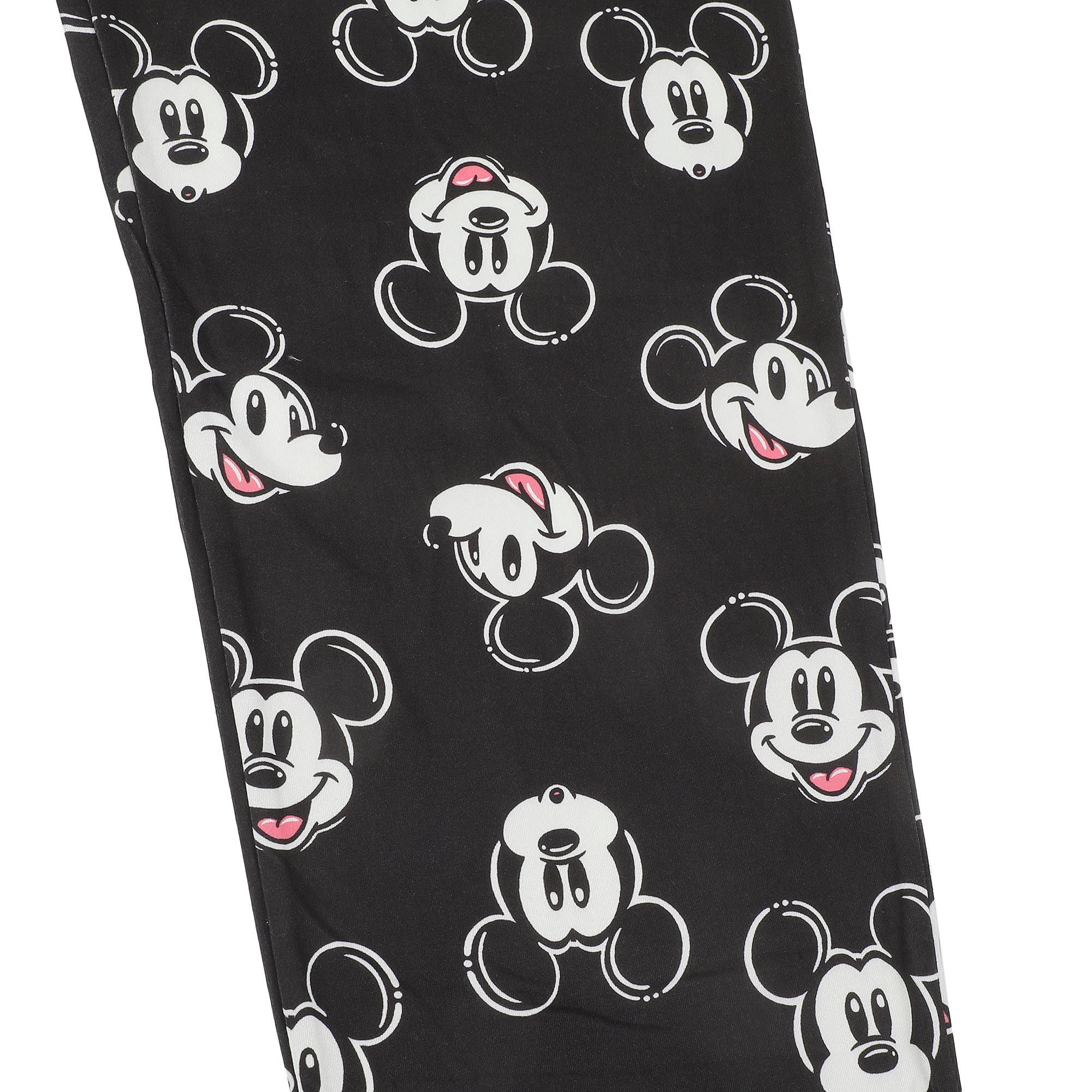 Disney Mickey Mouse Character Heads All-Over Print Men's Black Sleep Pajama Pants