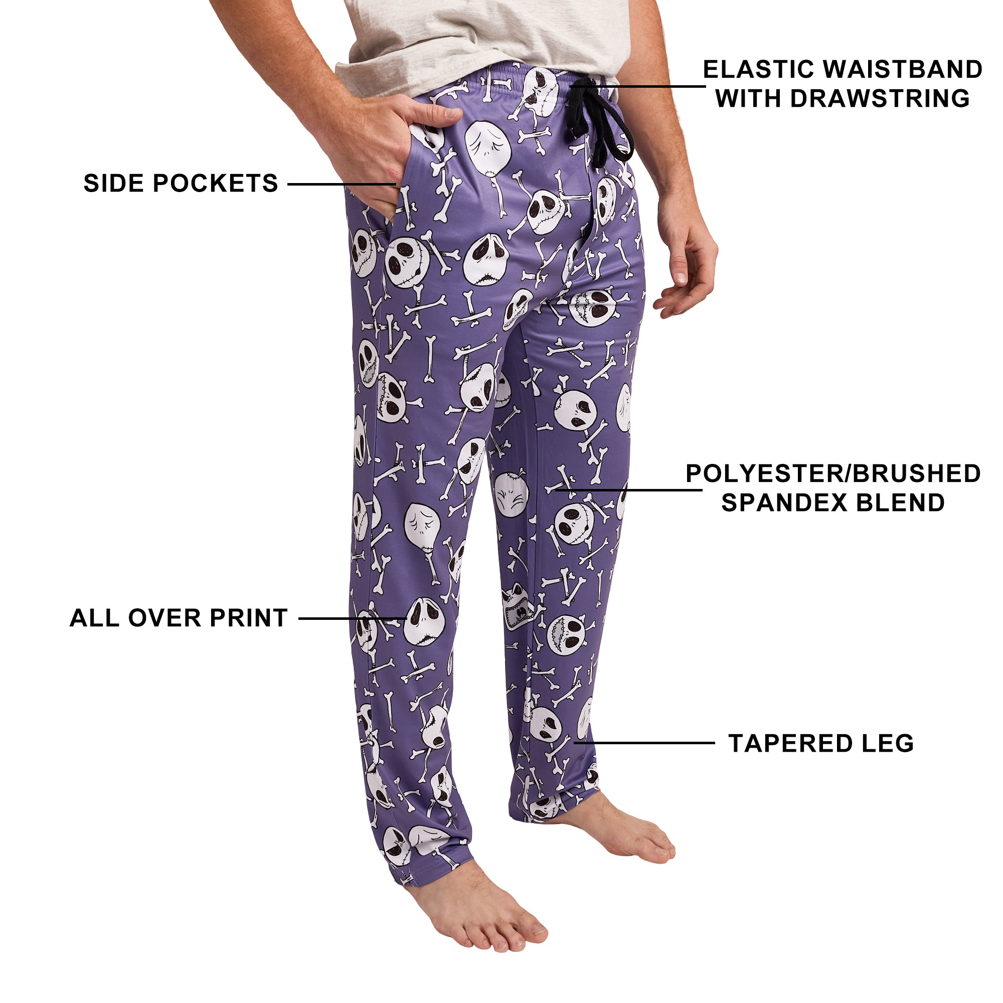 Nightmare Before Christmas AOP Mens Purple Sleep Pajama Pants