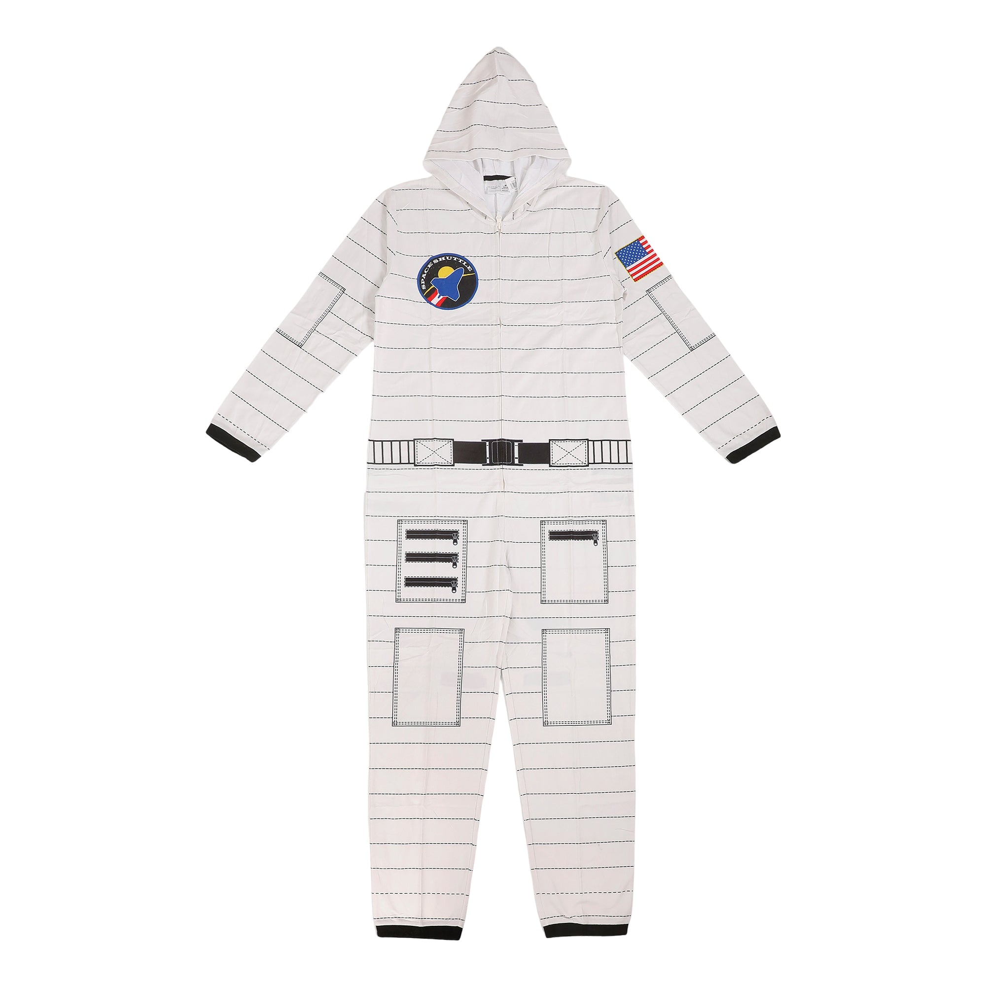 Astronaut Adult Cosplay Onesie Union Suit Costume With Cuffs And Hood-Small