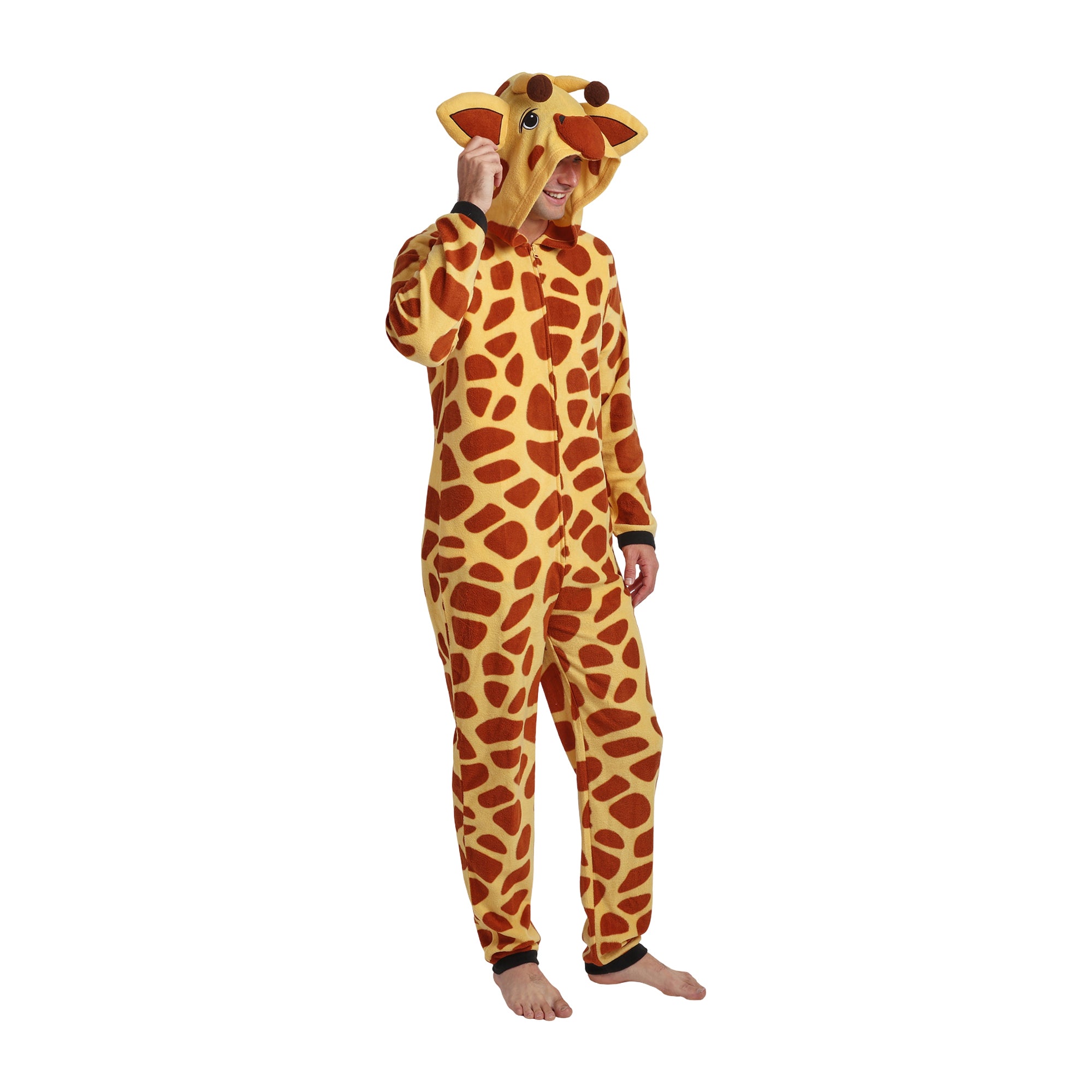 Giraffe Adult Long Sleeve Hooded Cosplay Onesie Costume Union Suit