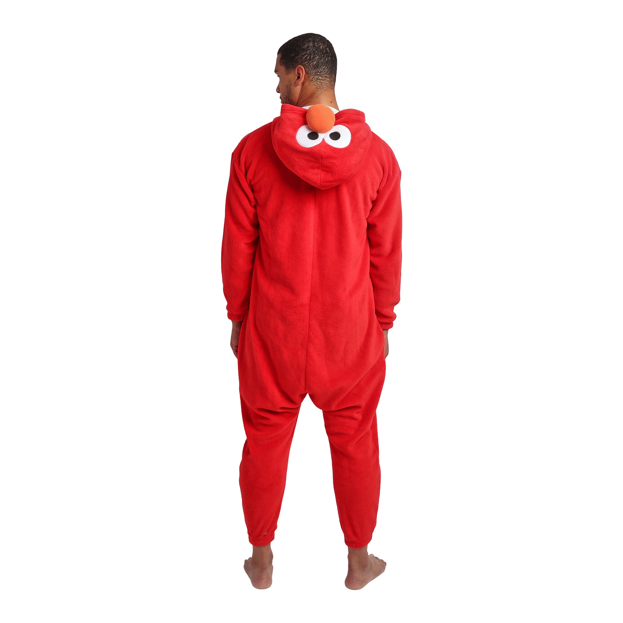 Sesame Street Elmo Adult Red Long Sleeve Hooded Kigurumi Cosplay Onesie Costume Suit