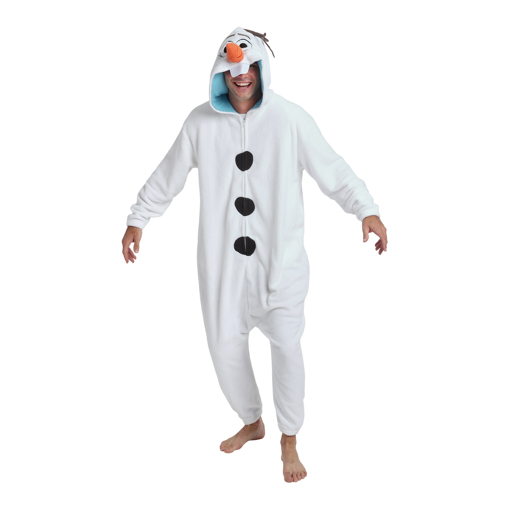 Frozen Olaf Adult White Long Sleeve Hooded Kigurumi Onesie Costume Cosplay Suit