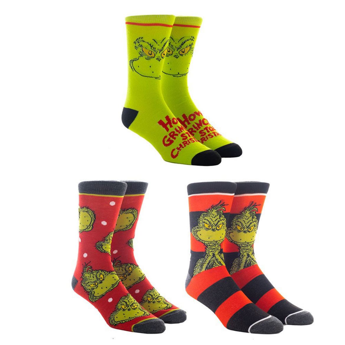 Picture of Dr. Seuss The Grinch 3 Pair of Crew Socks