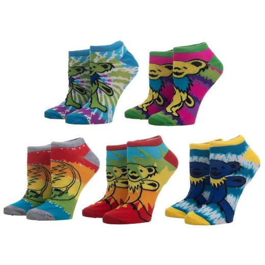 Picture of Grateful Dead Tie Dye 5 Pair Ankle Socks