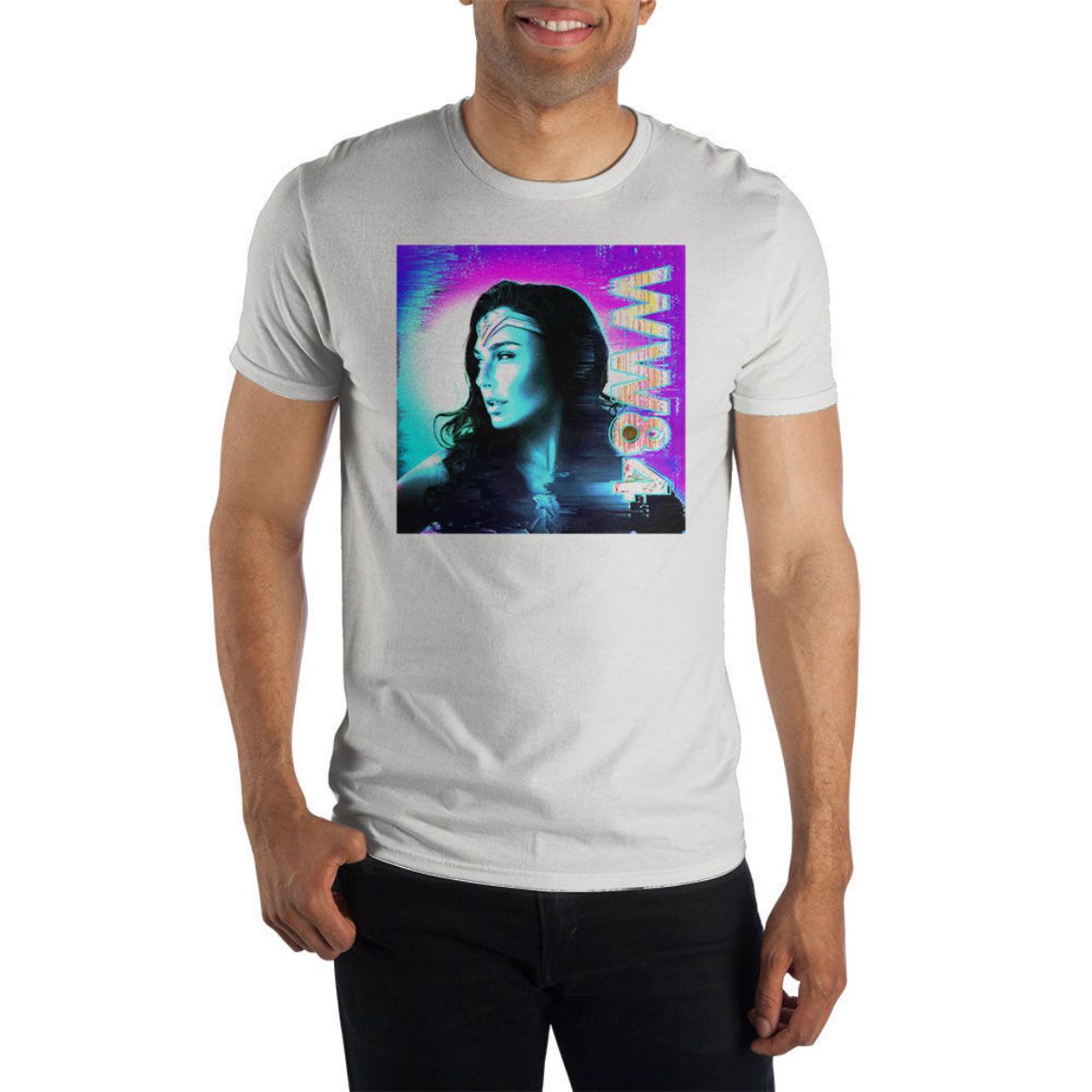 Picture of Wonder Woman Glitch White Unisex Pre-pack Tee