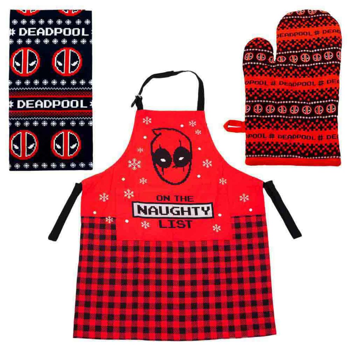 Picture of Marvel Deadpool Apron, Towel & Mitt  Set of 3
