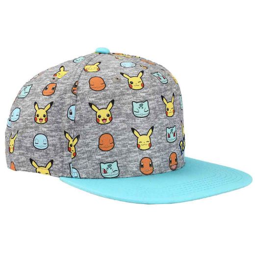 Picture of Pokemon Youth Microfiber AOP Curved Bill Snapback