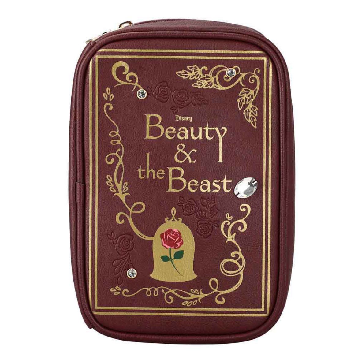 Bioworld Merchandising. Disney Beauty and The Beast Storybook Inspired Travel Cosmetic Bag