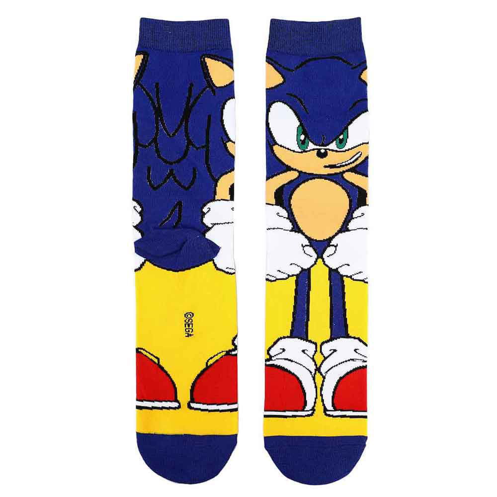 Bioworld Merchandising. Sonic The Hedgehog Modern Sonic, Tails And 360  Degree Characters 3pr Combo Crew Sock