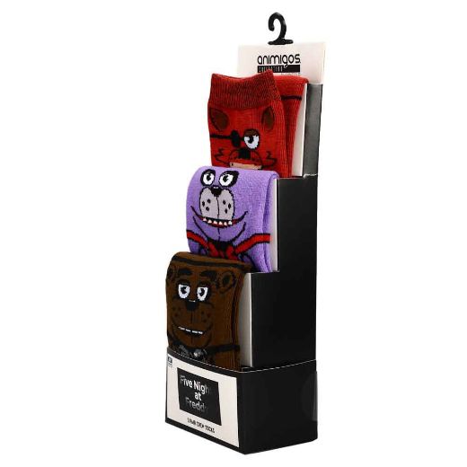 Picture of Five Nights at Freddy's 3 Pair Youth Animigos 360 Character Socks