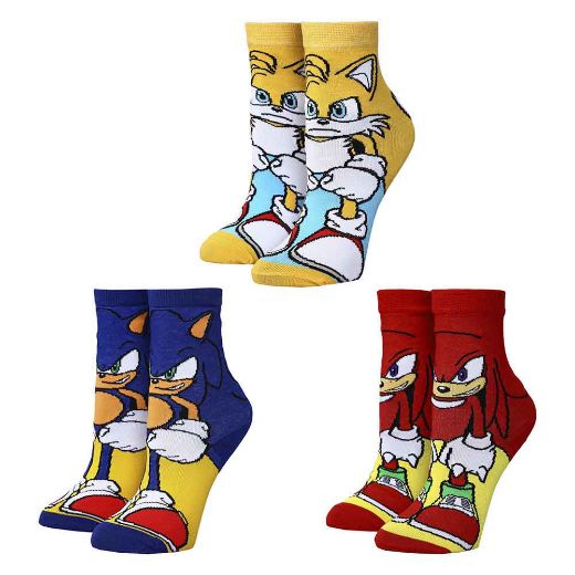 Picture of Sonic the Hedgehog Modern Youth 3 Pair Animigos 360 Character Socks