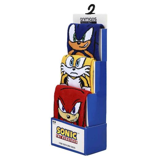 Picture of Sonic the Hedgehog Modern Youth 3 Pair Animigos 360 Character Socks