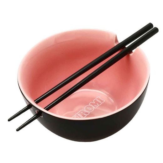 Picture of Kuromi 20 oz. Ceramic Ramen Bowl with Chopsticks