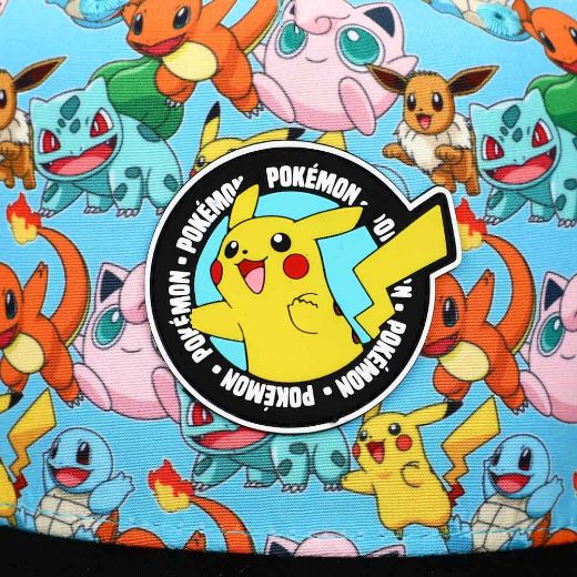 Picture of Pokemon Pikachu AOP Rubber Patch Youth Flat Bill Snapback