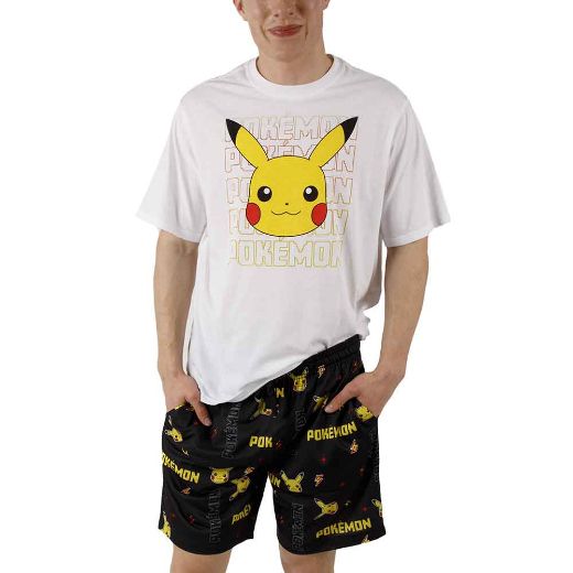 Picture of Pokemon Pikachu Pixels Tee & Short Sleep Set