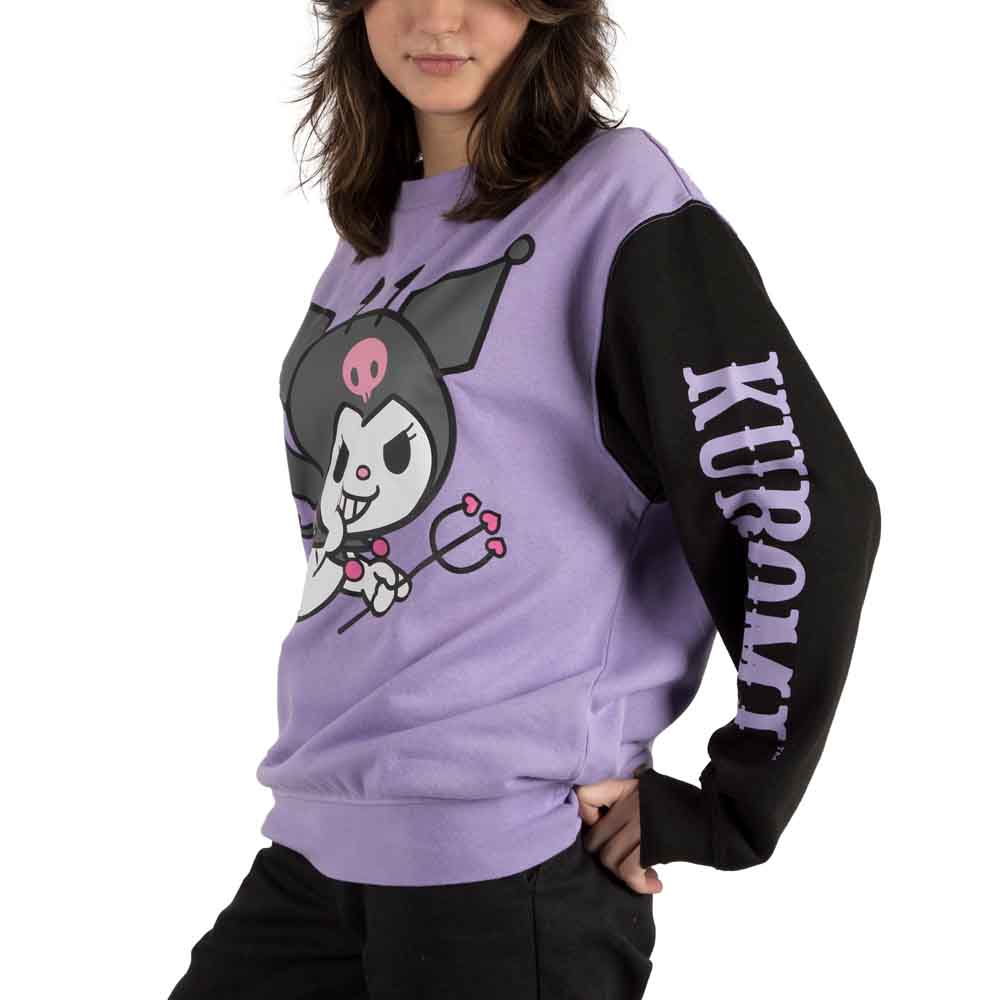 Bioworld Merchandising. Kuromi Contrast Sleeve Unisex Pre-pack Sweatshirt