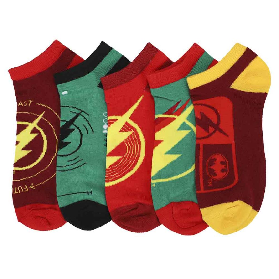 Picture of DC Comics The Flash Worlds Collide 5 Pair Ankle Socks