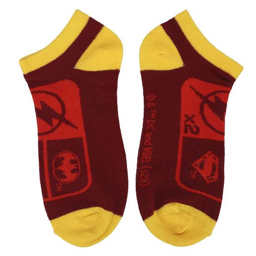 Picture of DC Comics The Flash Worlds Collide 5 Pair Ankle Socks