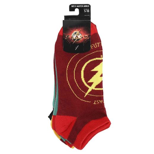 Picture of DC Comics The Flash Worlds Collide 5 Pair Ankle Socks