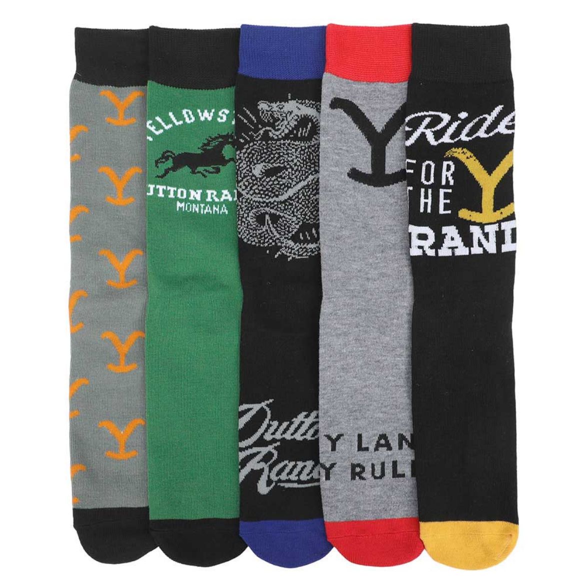 Picture of Yellowstone Dutton Ranch 5 Pair Crew Socks
