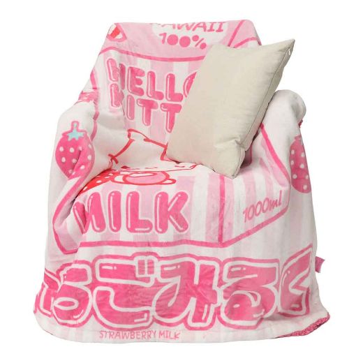 Picture of Hello Kitty Strawberry Milk Sherpa Fleece Throw Blanket