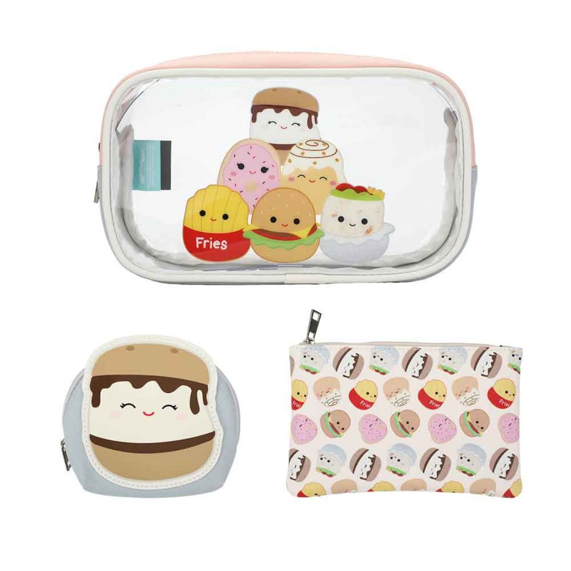 Picture of Squishmallows Food Squad Travel Cosmetic Bags - Set of 3