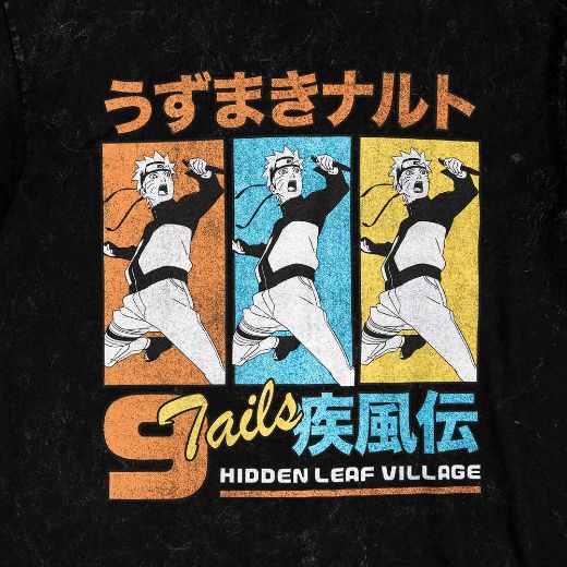 Picture of Naruto 9 Tails Washed Long Sleeve Unisex Pre-pack Tee