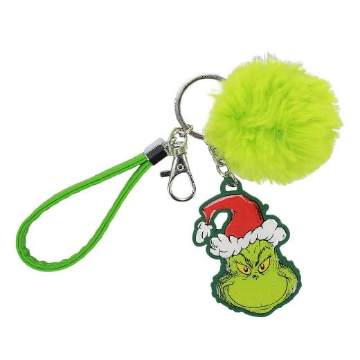 Picture of Dr. Seuss The Grinch Pom Wristlet Keychain