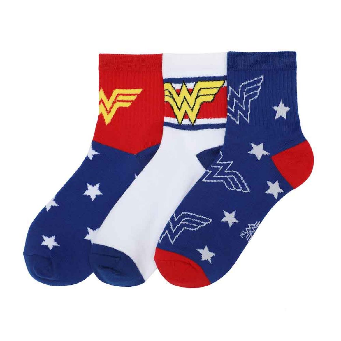 Picture of DC Comics Wonder Women's Quarter Crew 3 Pack Socks