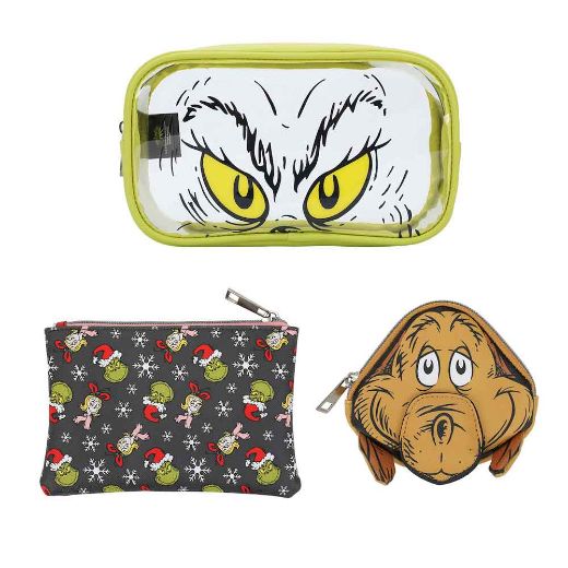 Picture of Dr. Seuss The Grinch Travel Cosmetic Bags - Set of 3