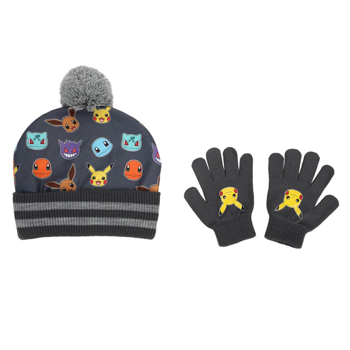 Picture of Pokemon Faces Youth Beanie & Gloves Combo