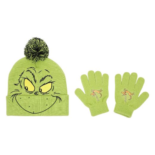 Picture of Dr. Seuss The Grinch Youth Beanie & Gloves Combo