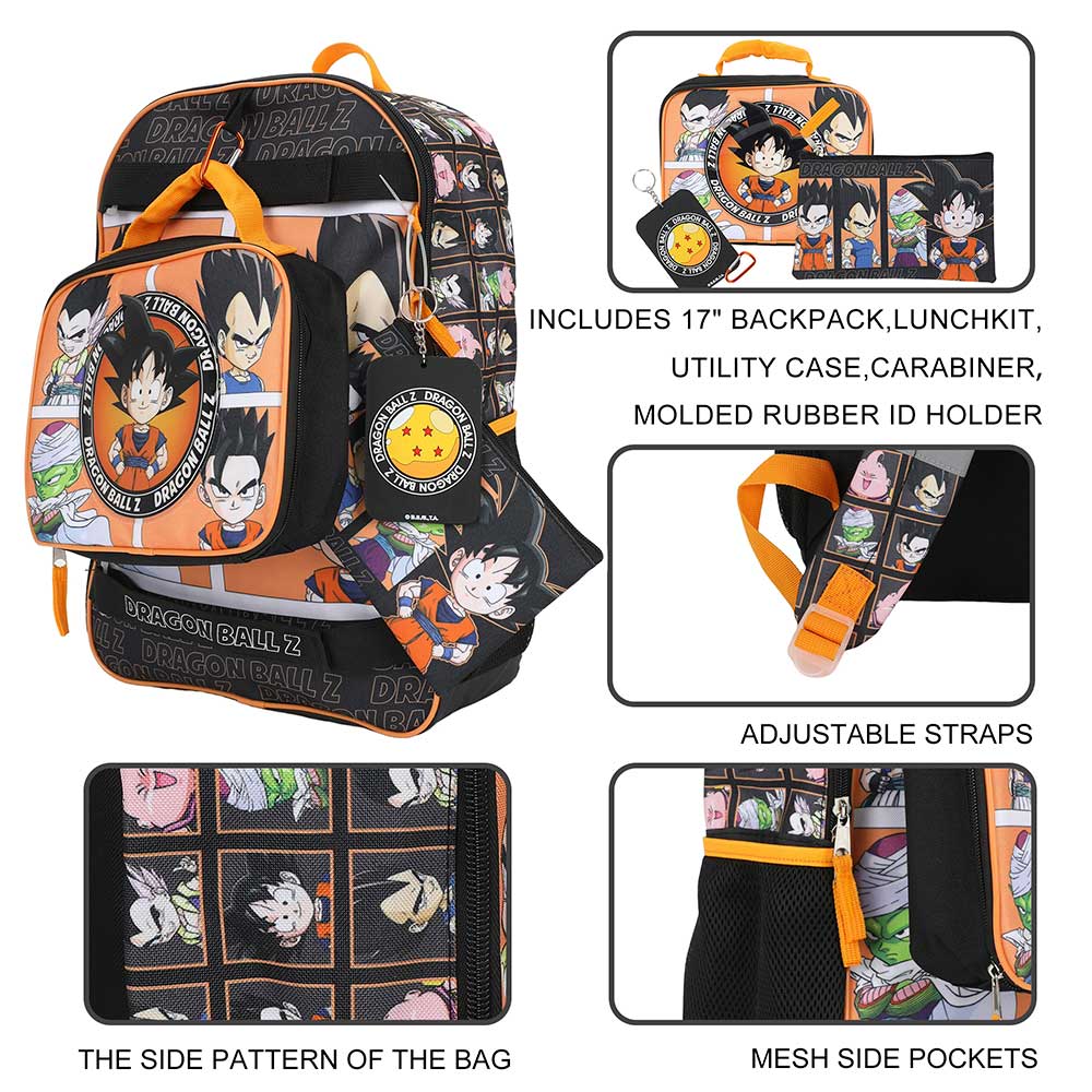  Bioworld Dragon Ball Z kids Backpack Set 4-Piece School  Supplies Combo: Clothing, Shoes & Jewelry