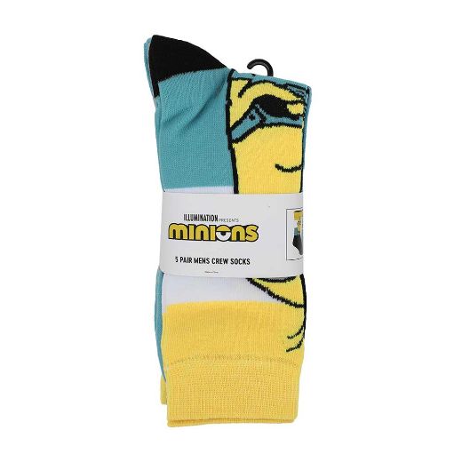 Picture of Minions Characters 5 Pair Crew Socks