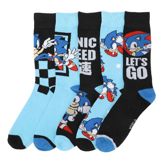 Picture of Sonic the Hedgehog Let's Go 5 Pair Crew Socks 