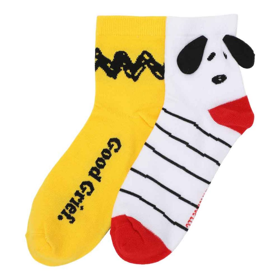 Picture of Peanuts Charlie Brown & Snoopy 3D Women's 2 Pair Quarter Crew Socks