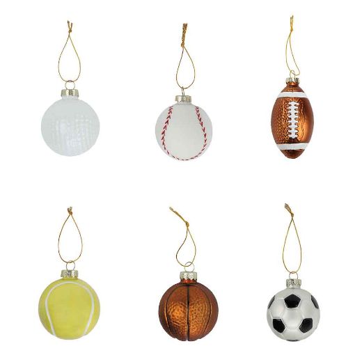 Picture of Bioworld Christmas Sport Ball Ornaments - Set of 6