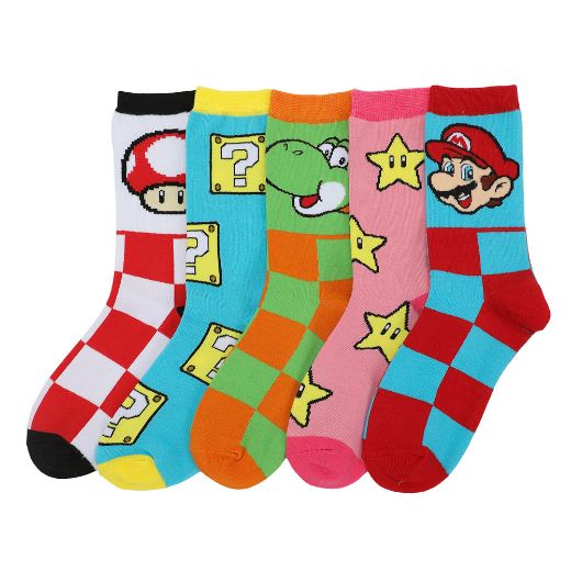 Picture of Super Mario Icons Women's 5 Pair Crew Socks
