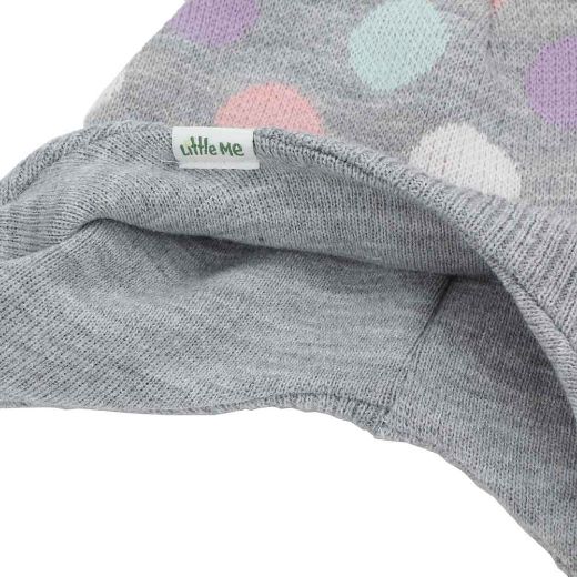 Picture of Little Me Polka Dot Poms Beanie & Mitten Set 