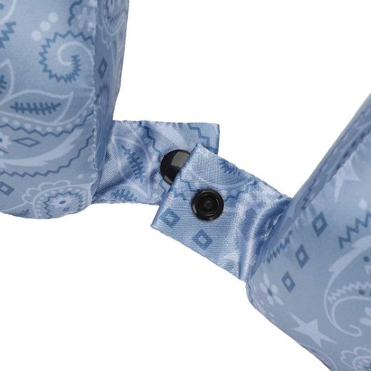 Picture of Bioworld Blue Paisley Satin Neck Pillow & Eye Mask Travel Set