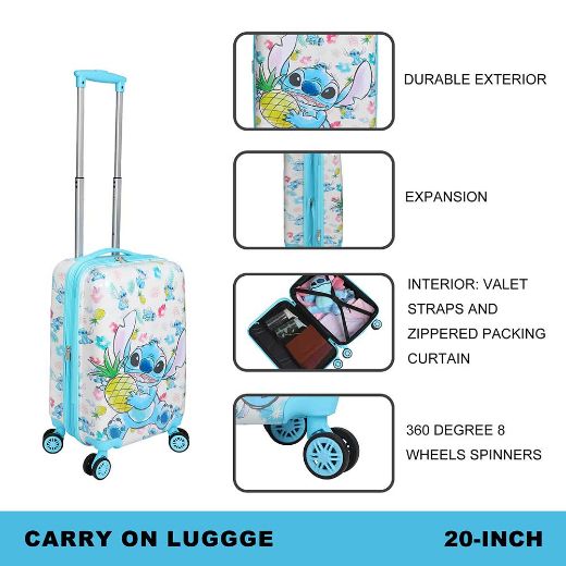 Disney store stitch rolling luggage online