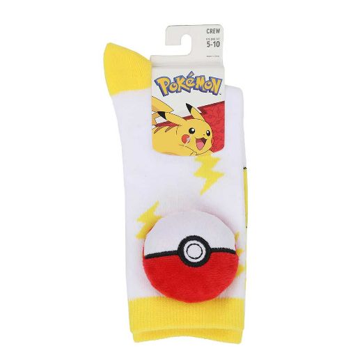 Picture of Pokemon Pokeball 3D Plush Crew Socks